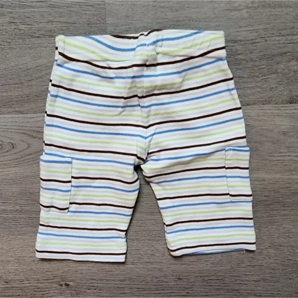 Gymboree Boy's Infant Multi-Color Striped Loungewear Pants Size 0-3 Months 0-3M
